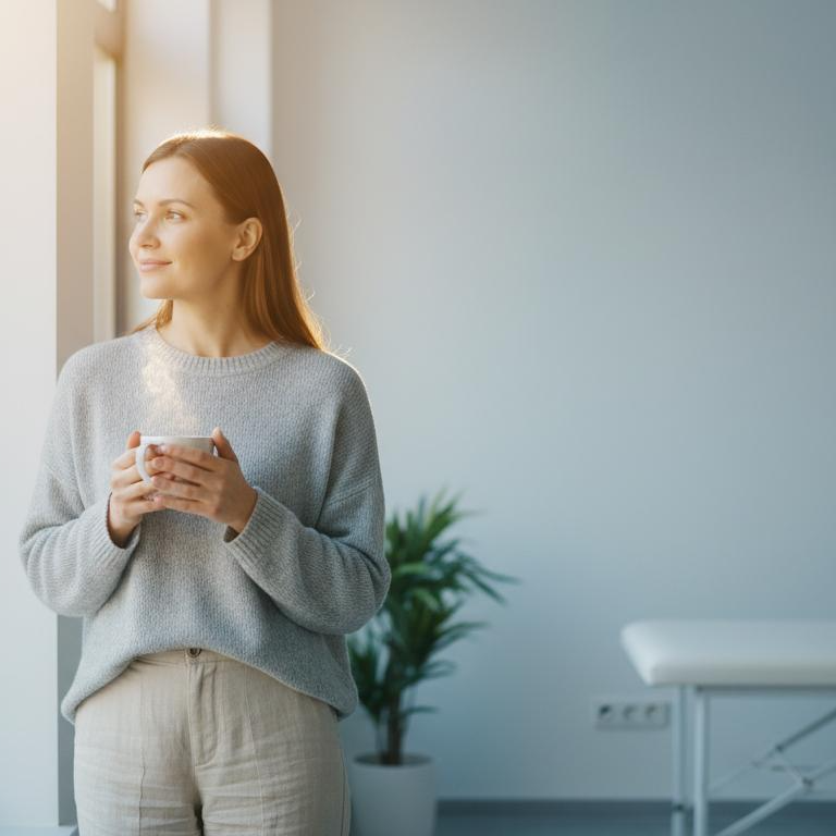 Persoană lângă o fereastră, într-un spațiu luminos, într-o atmosferă calmă – imagine pentru un ghid despre tabagism cronic și renunțarea la fumat.